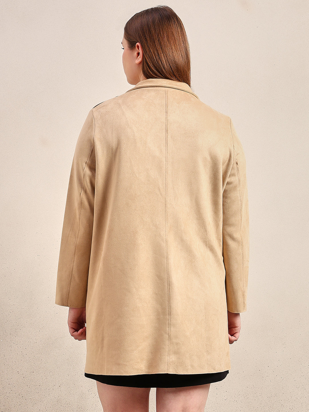 CURVE Brown Suede Overcoat