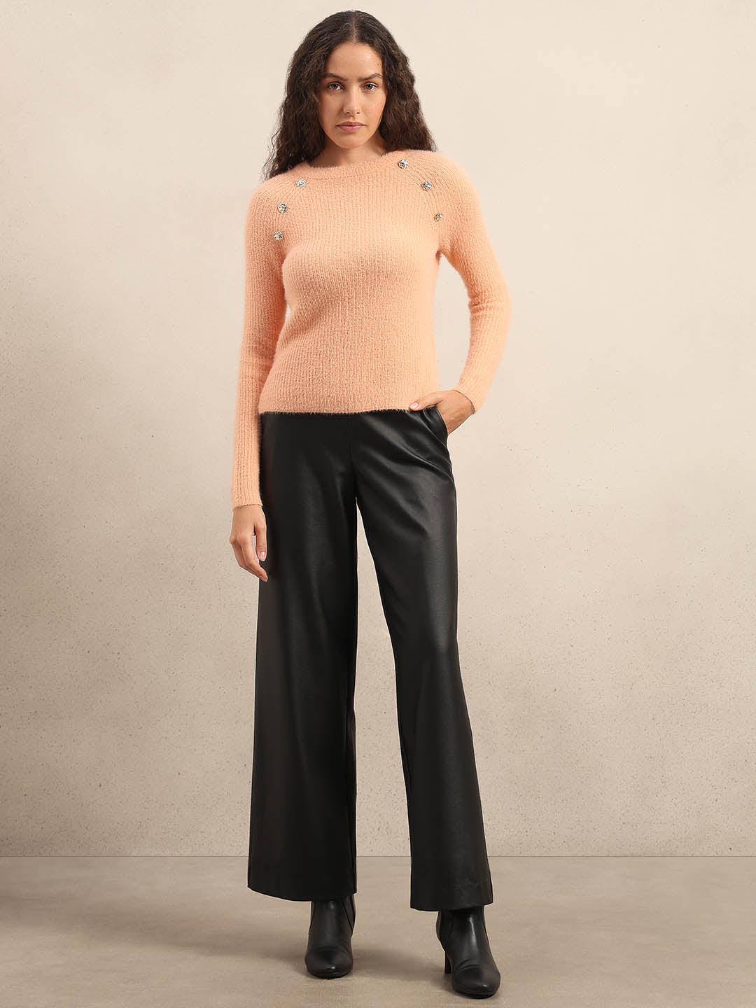 Shoulder Button Detail Pullover