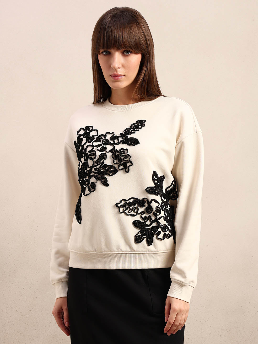 Floral Applique Sweatshirt