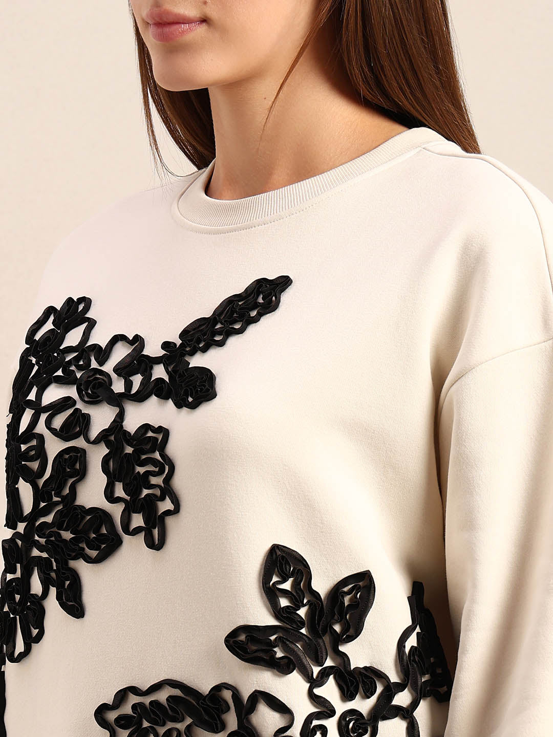 Floral Applique Sweatshirt
