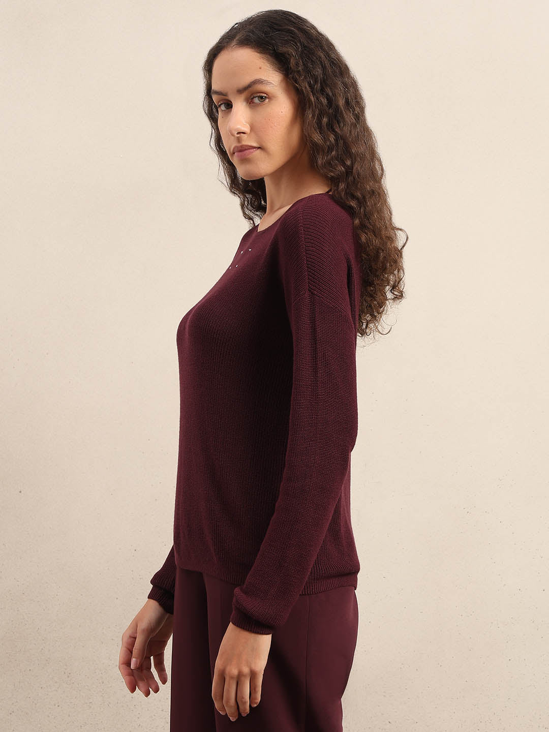 Burgundy Fine Knit Sweater