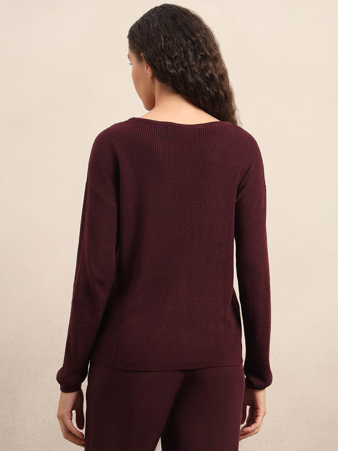 Burgundy Fine Knit Sweater