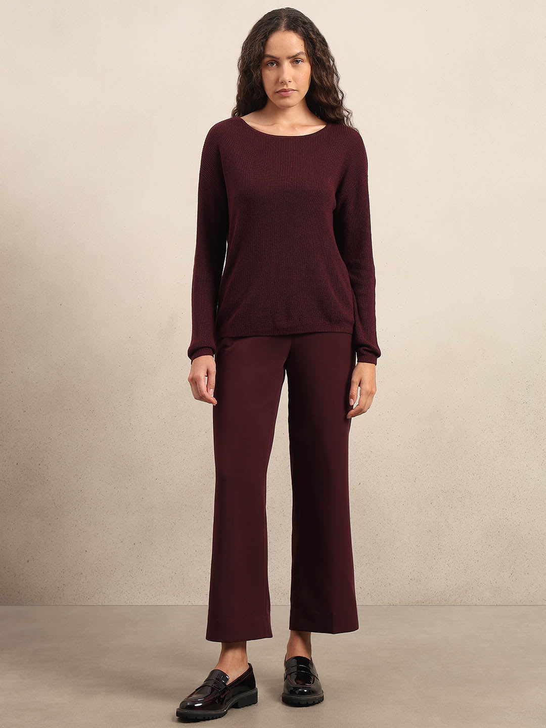 Burgundy Fine Knit Sweater