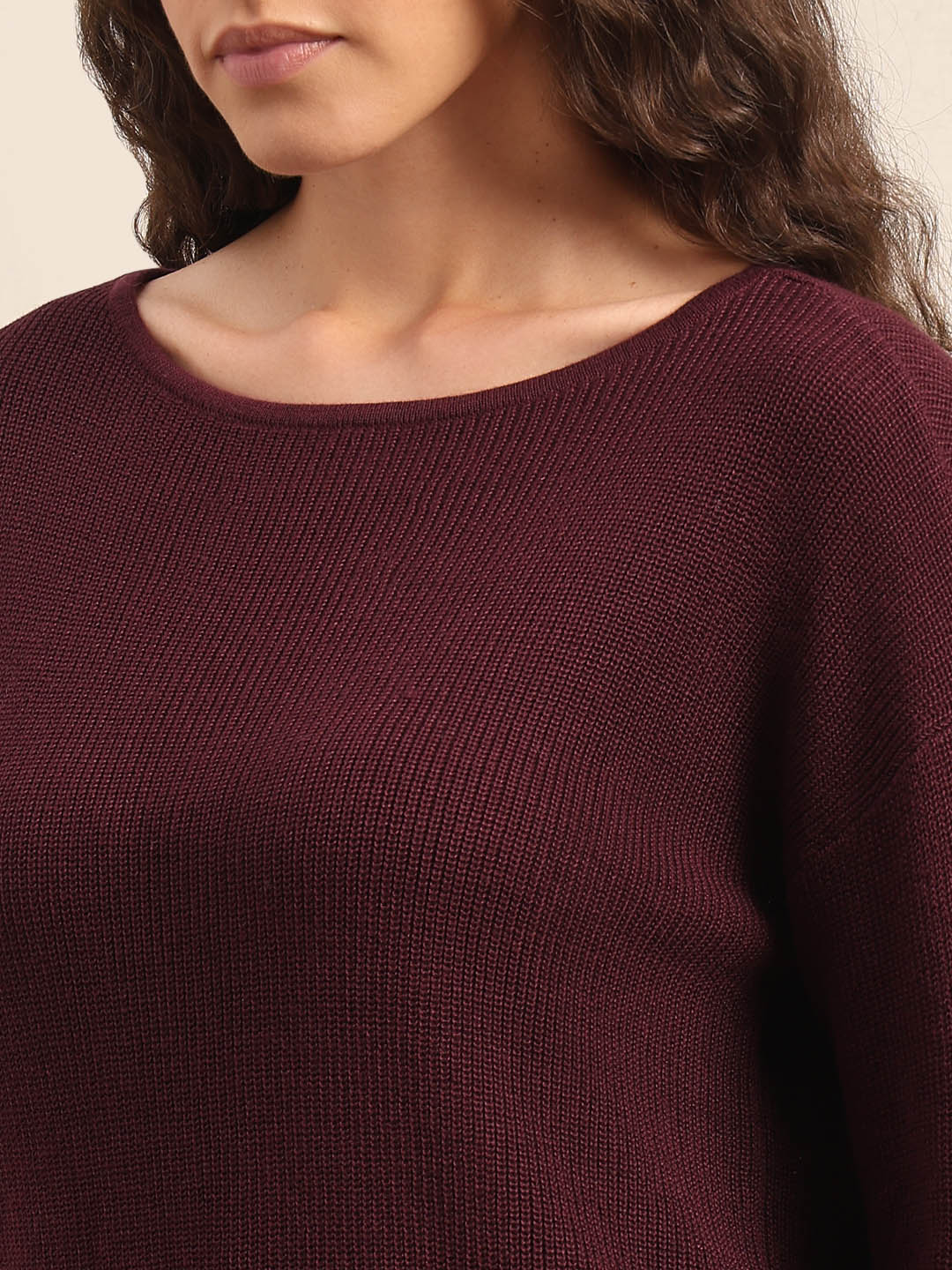 Burgundy Fine Knit Sweater