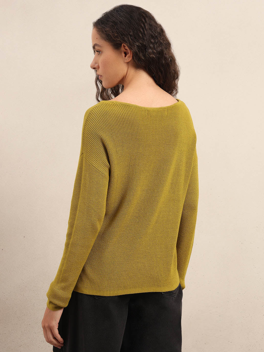 Green Fine Knit Sweater