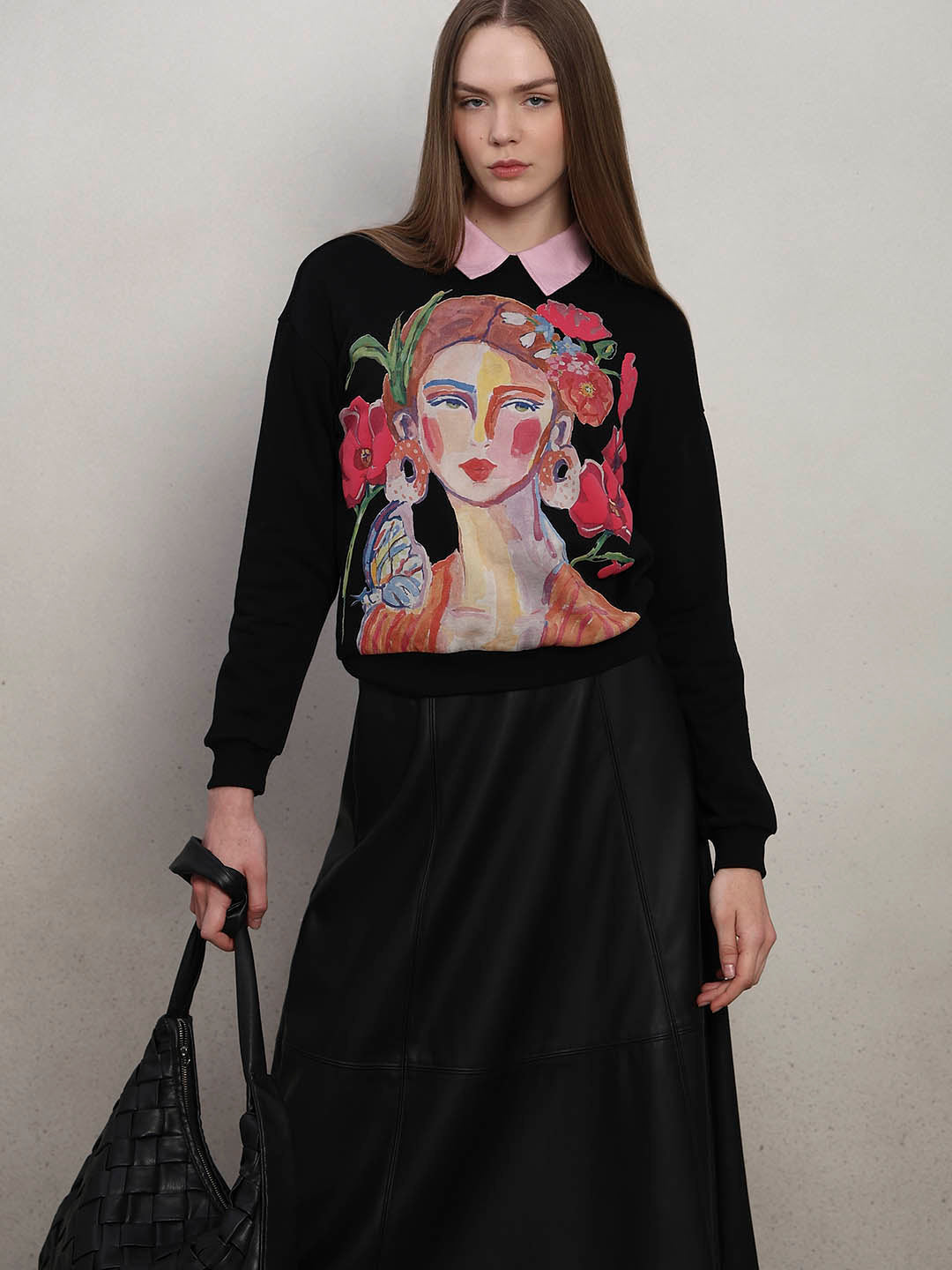 Graphic Print Cotton Sweatshirt