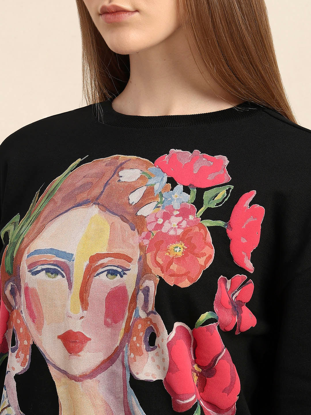 Graphic Print Cotton Sweatshirt