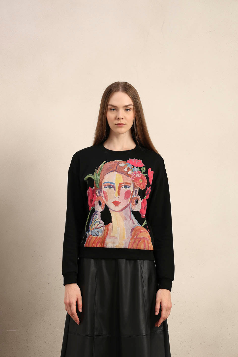 Graphic Print Cotton Sweatshirt