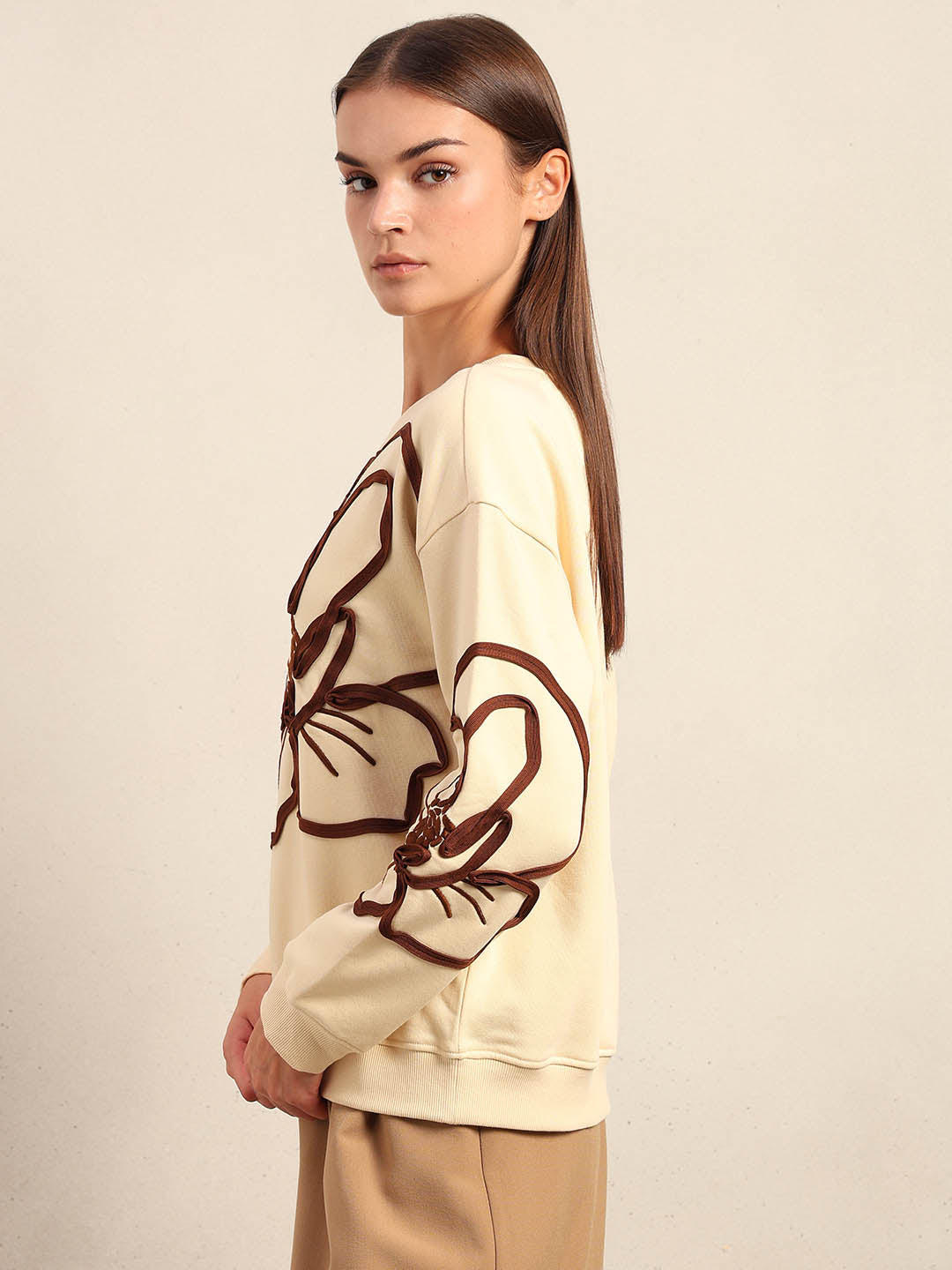 Floral Applique Sweatshirt