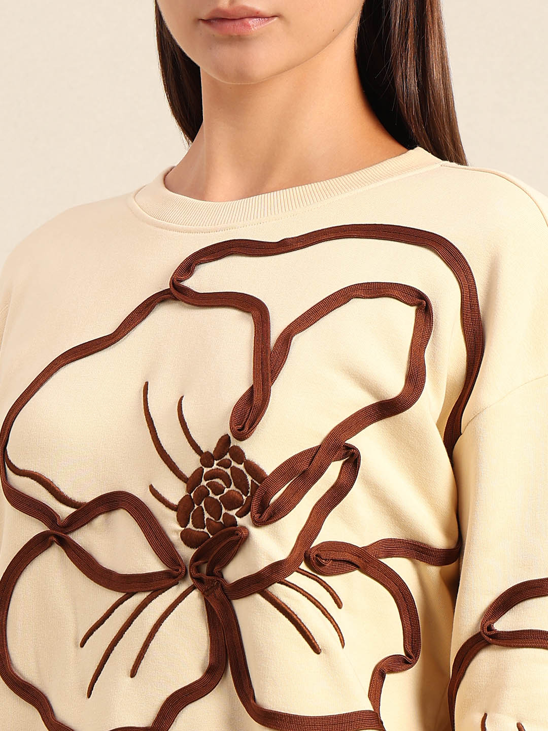 Floral Applique Sweatshirt