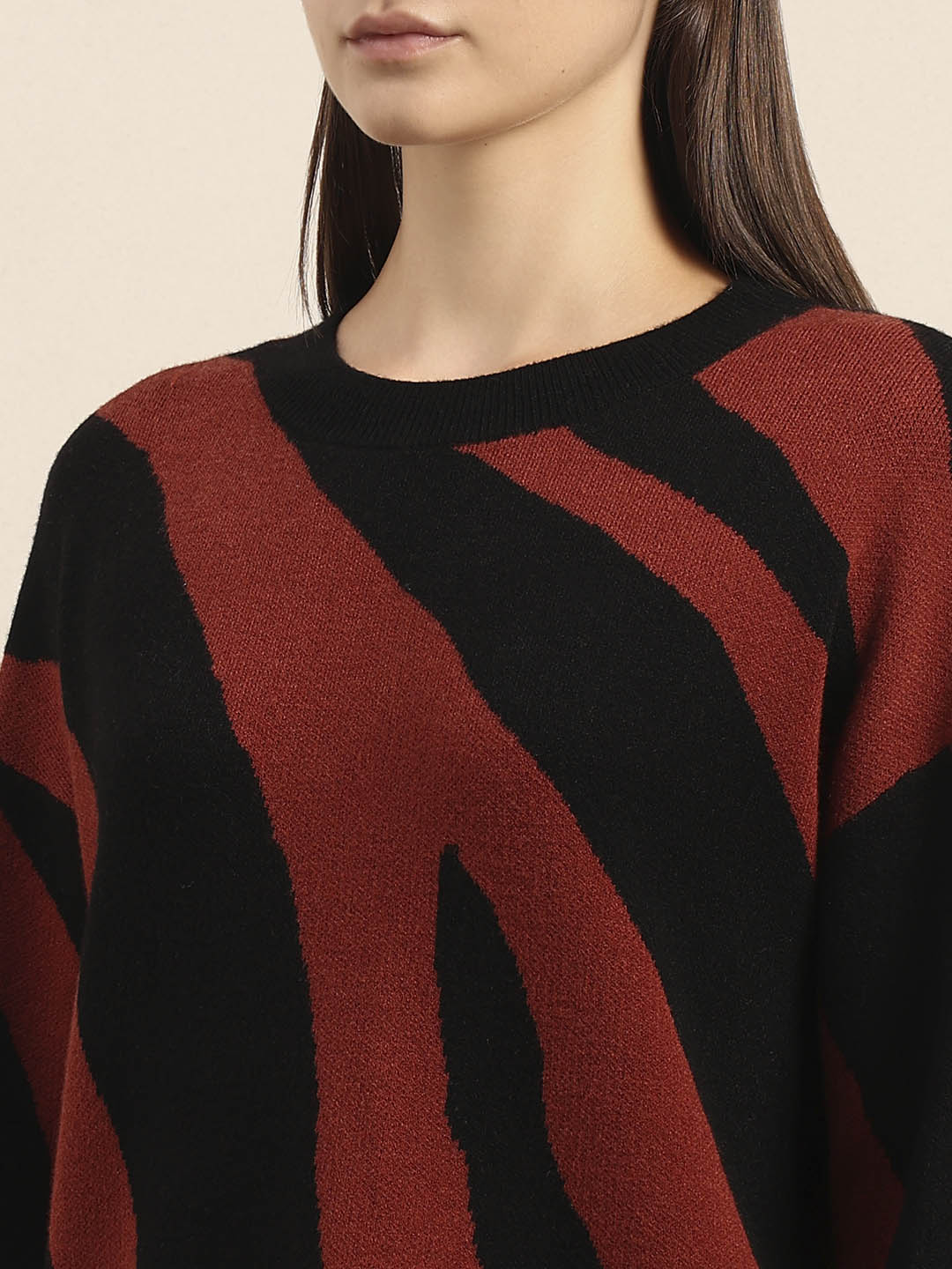 Red & Black Zebra Print Sweater