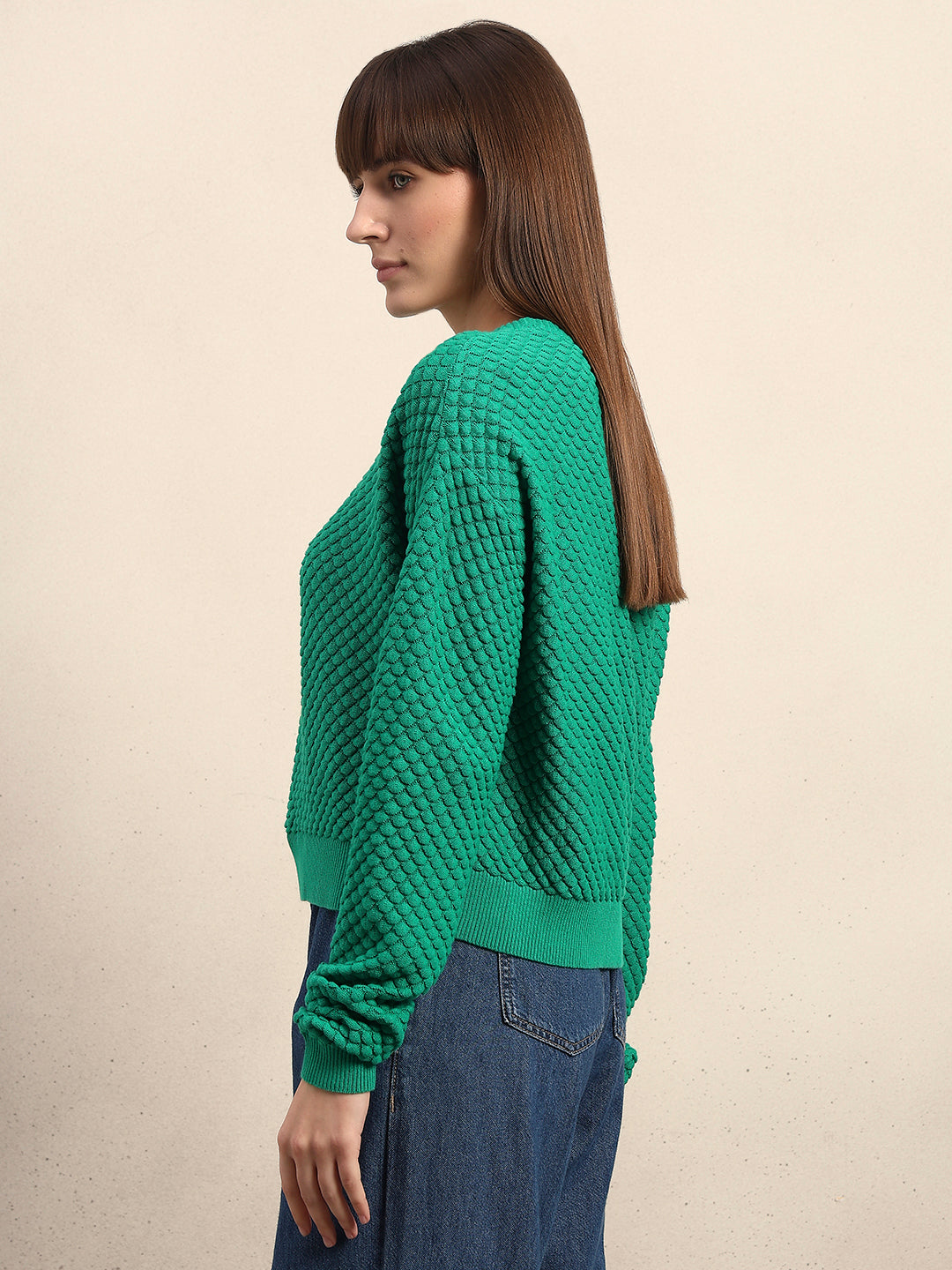 Textured Knitted Pullover