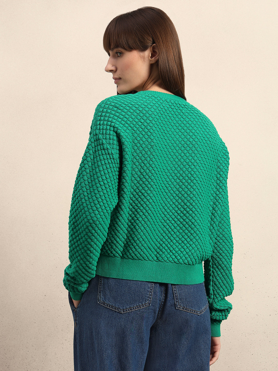 Textured Knitted Pullover