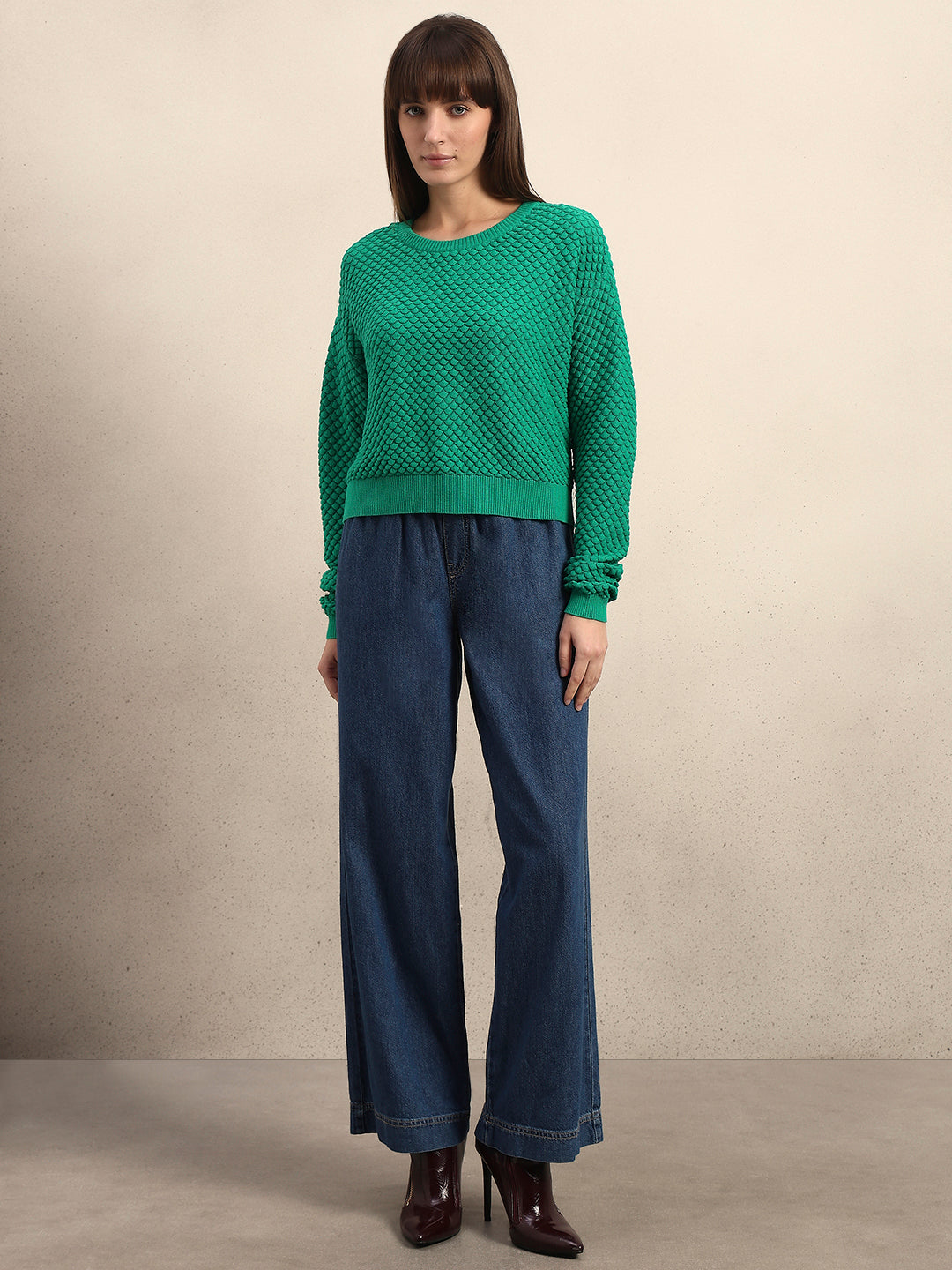 Textured Knitted Pullover