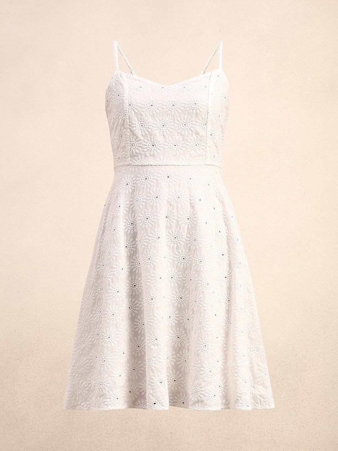 White Textured Mini Dress