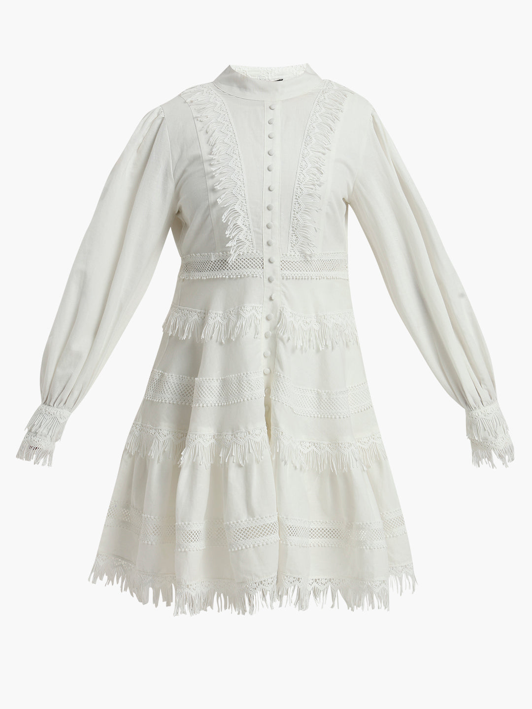 EDIT White Boho Tiered Mini Dress