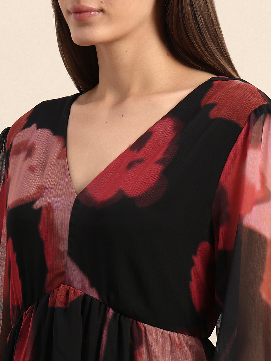 Floral V-Neck Midi Dress