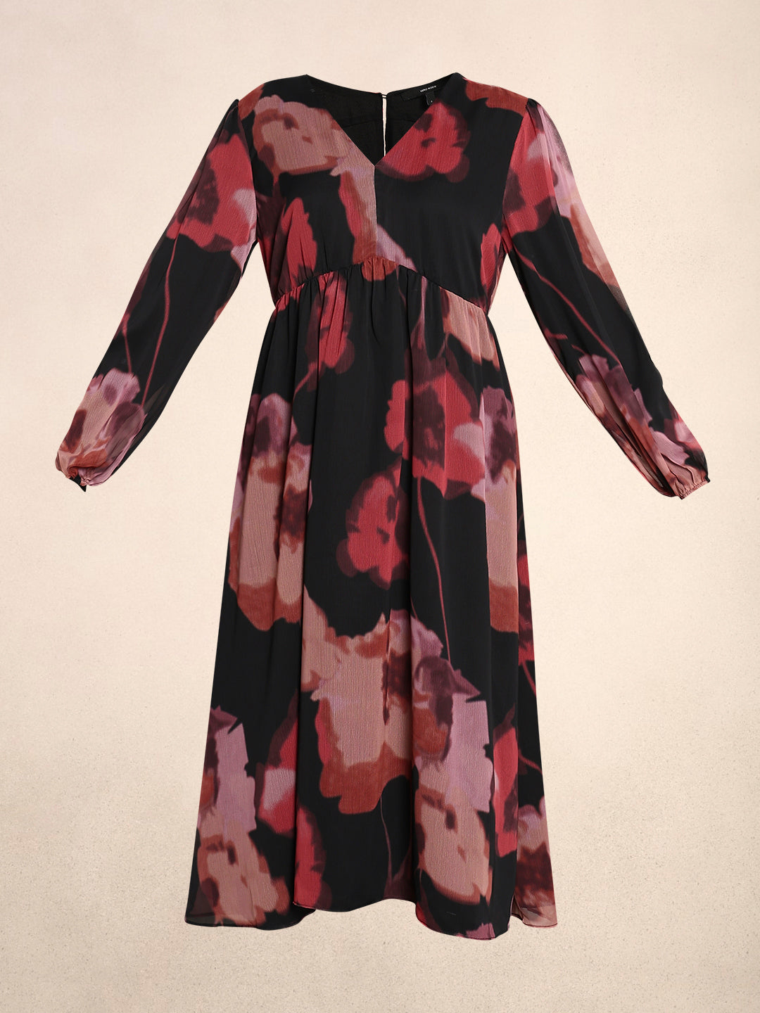 Floral V-Neck Midi Dress