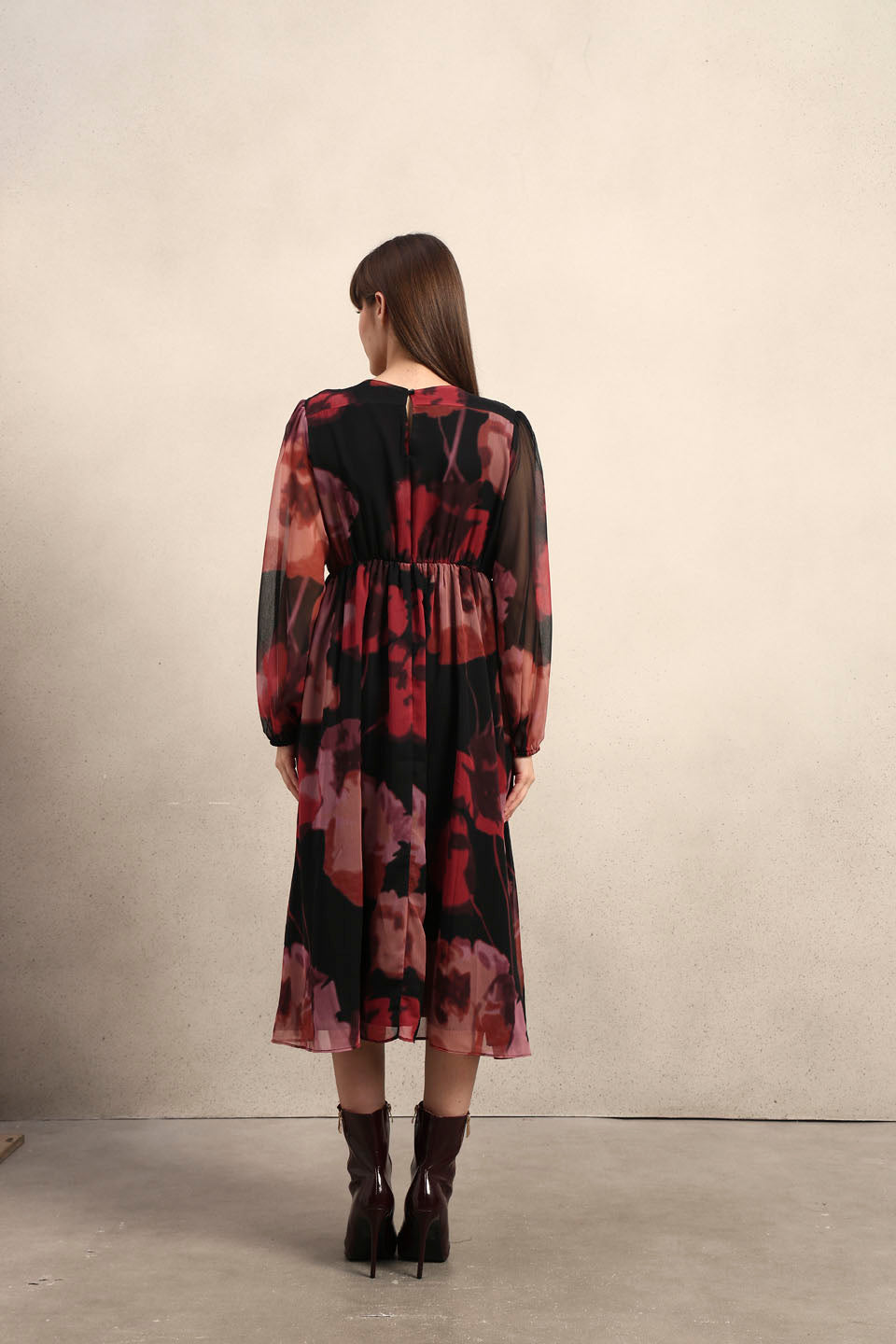 Floral V-Neck Midi Dress