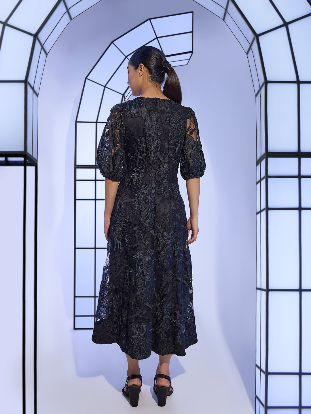 Black Lace Midaxi Dress