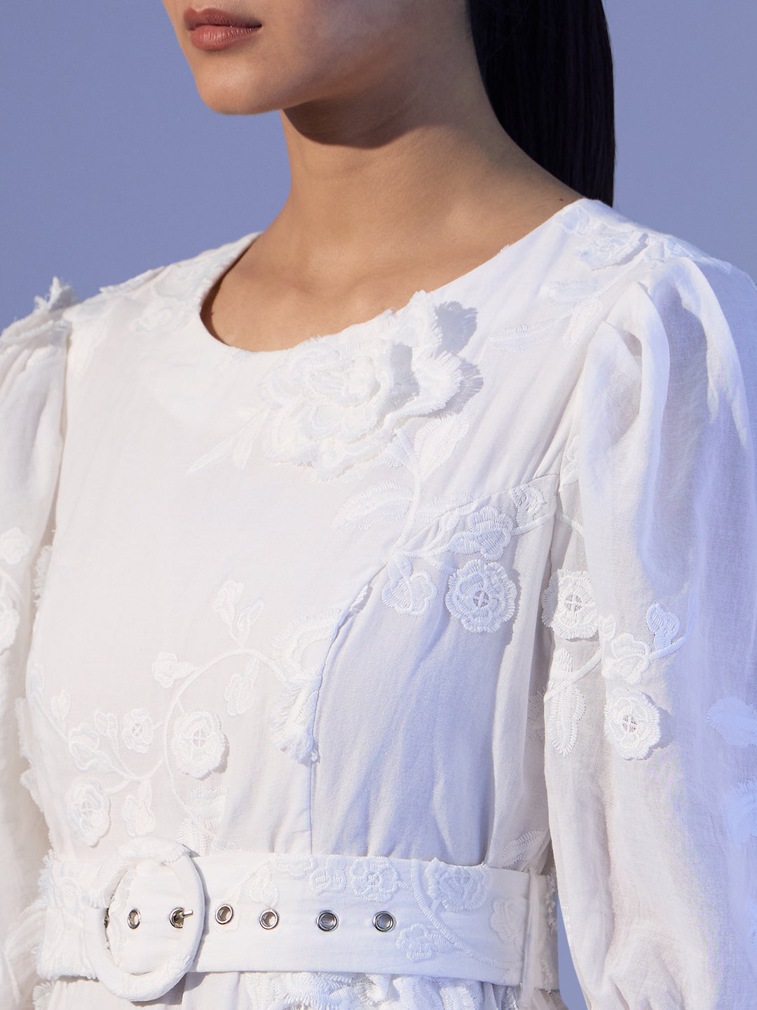 EDIT Embroidered Belted Dress