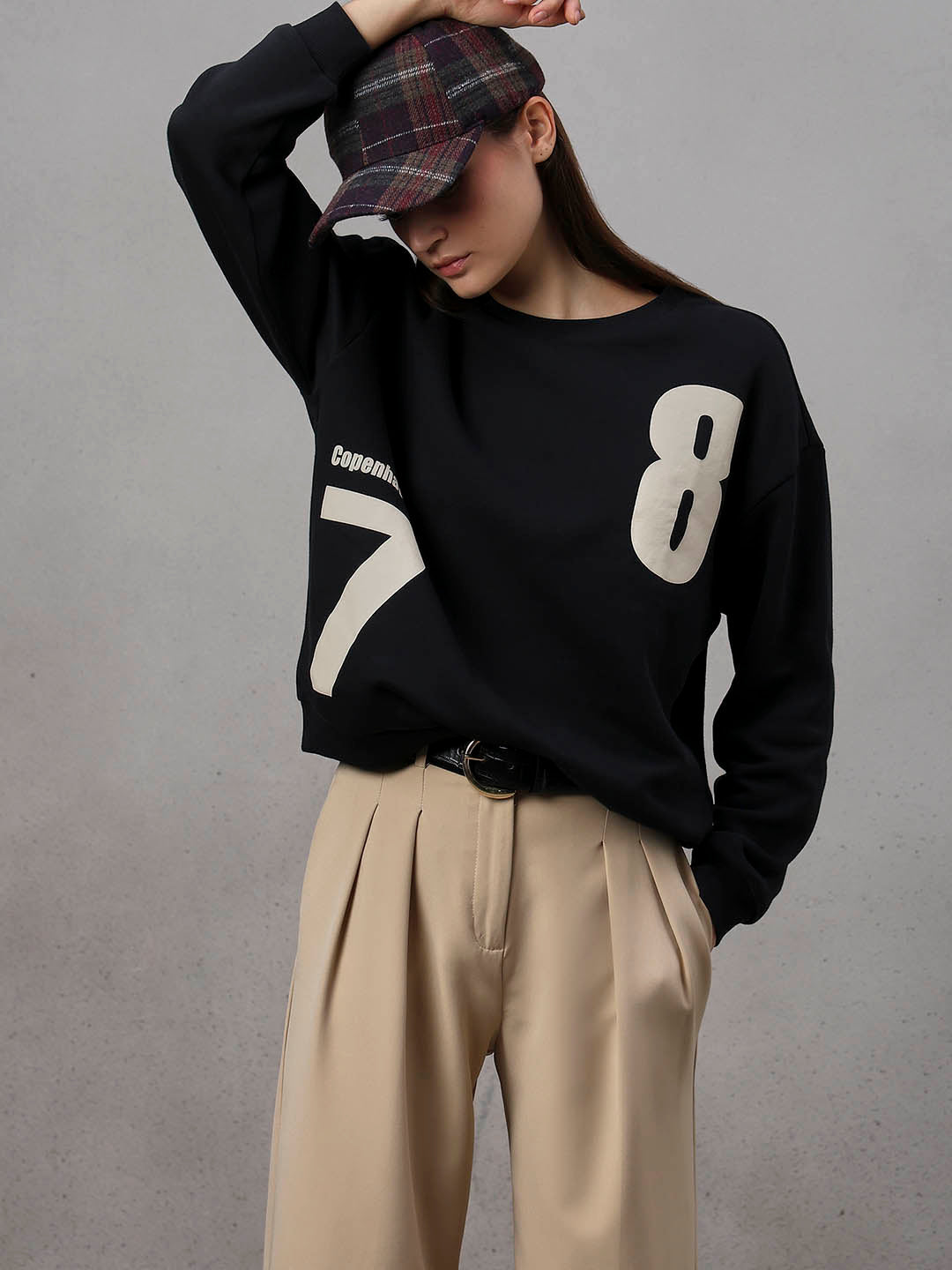 Black Printed Sweatshirt