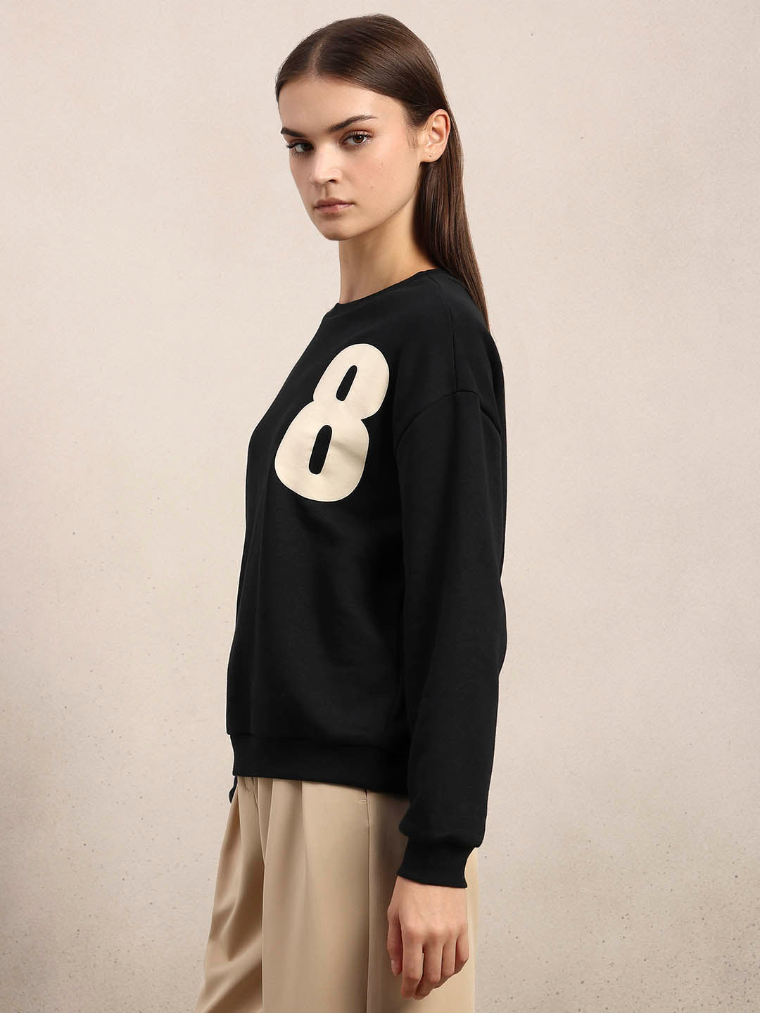 Black Printed Sweatshirt