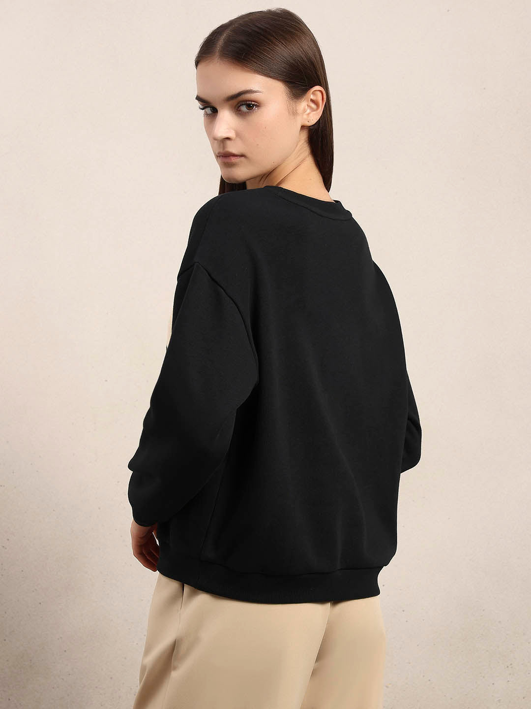 Black Printed Sweatshirt