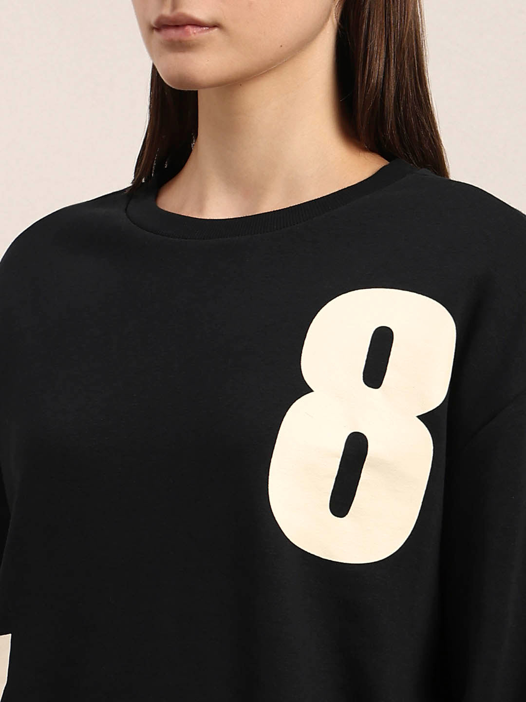 Black Printed Sweatshirt