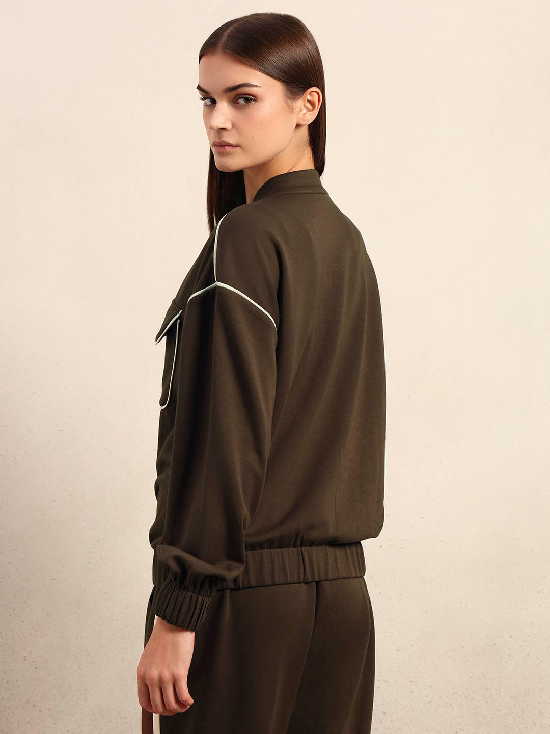 Dark Brown Zip-Up Jacket