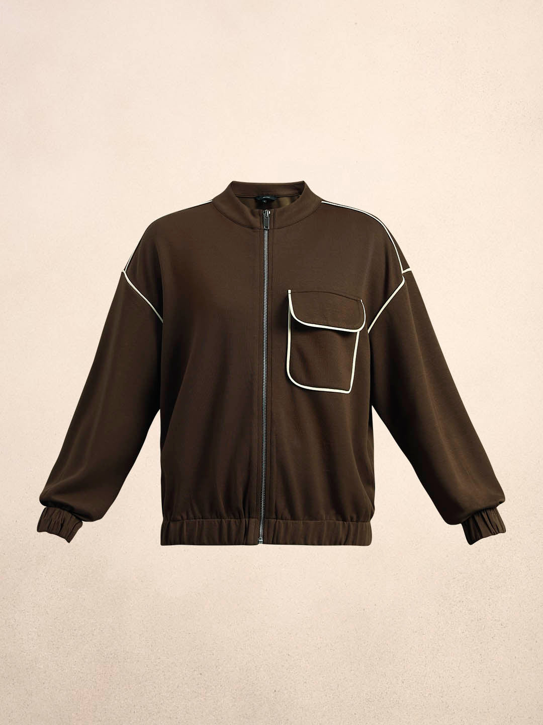 Dark Brown Zip-Up Jacket