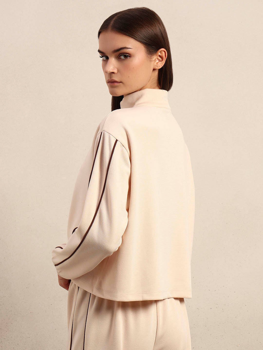 Quarter-Zip Mock Neck Sweatshirt