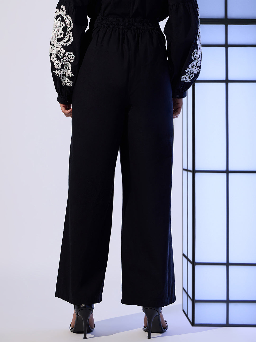 EDIT Embroidered Wide Leg Pants