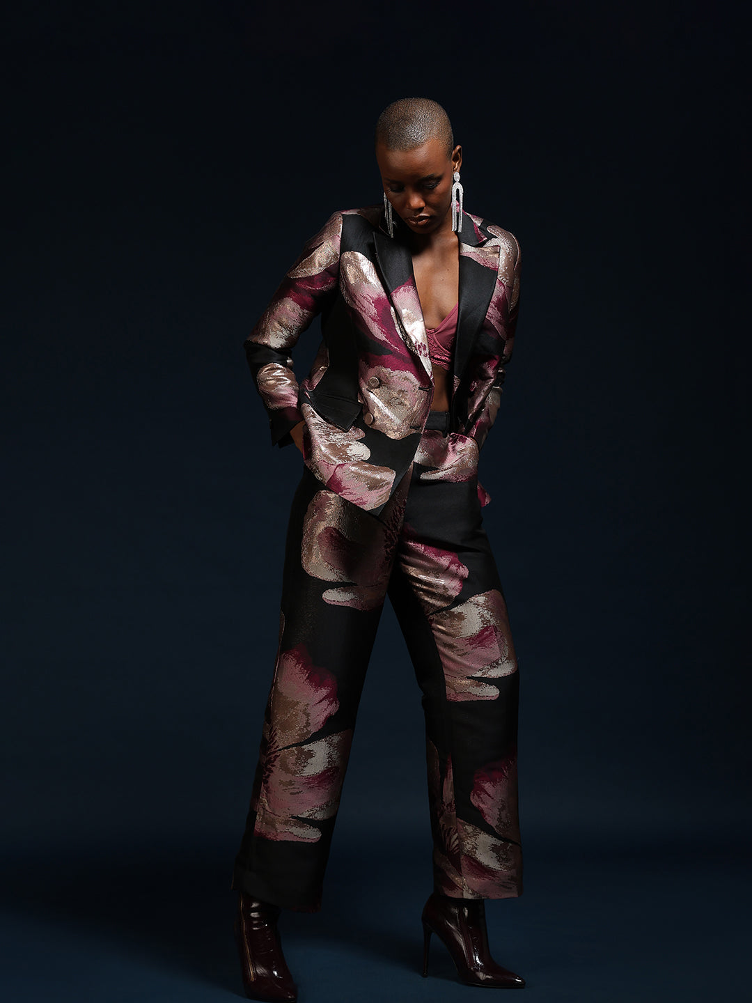 Marquee Floral Jacquard Pants