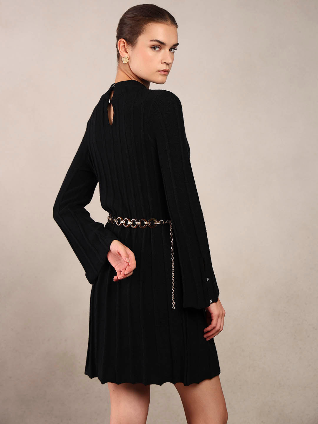 Ribbed Knitted Mini Dress