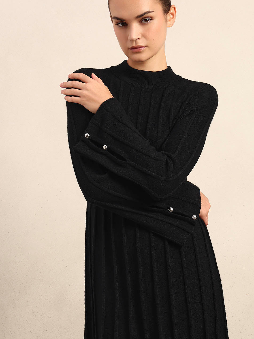 Ribbed Knitted Mini Dress