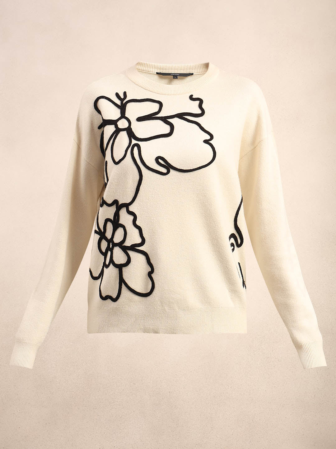Floral Print Ivory Sweater