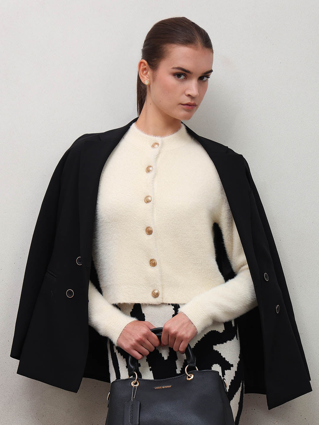 Off-White Cropped Cardigan