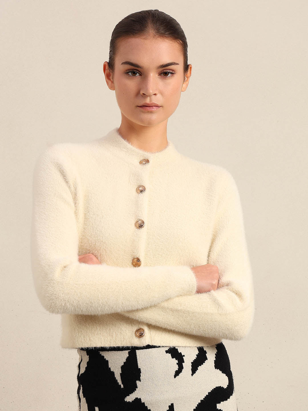 Off-White Cropped Cardigan