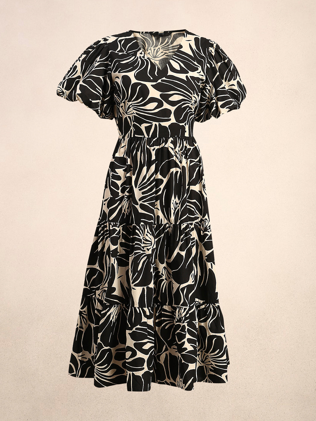 Floral V-Neck Midi Dress