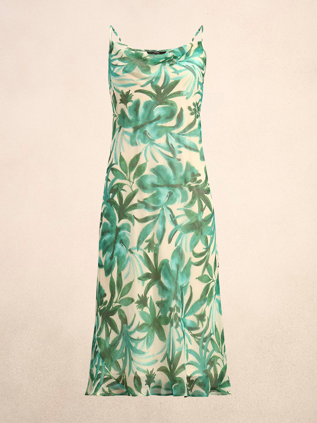 Printed Cown Neck Slip Dress