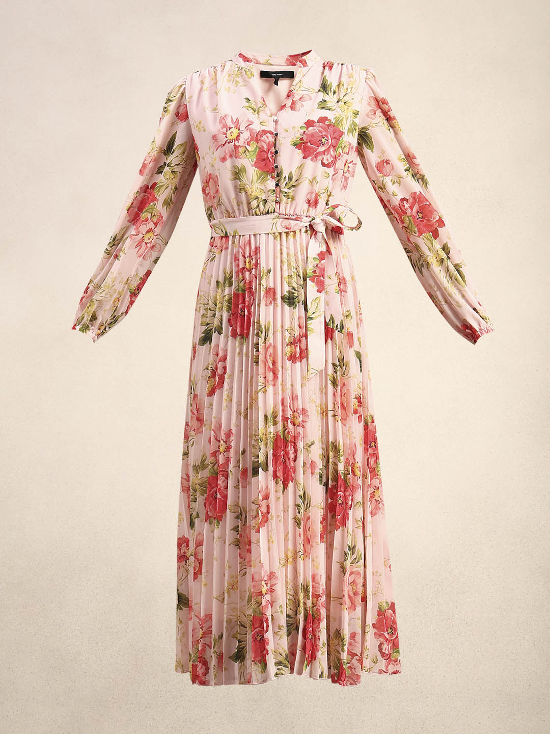 Floral Print Pleated Midi Dress