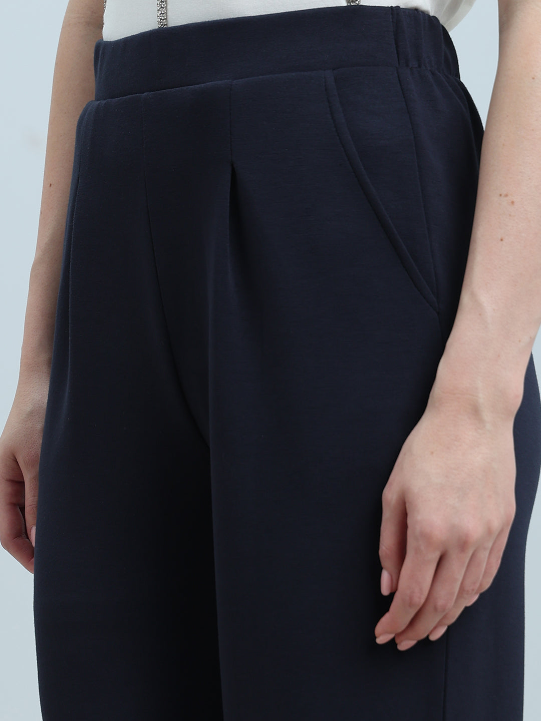 Navy Straight Fit Pants