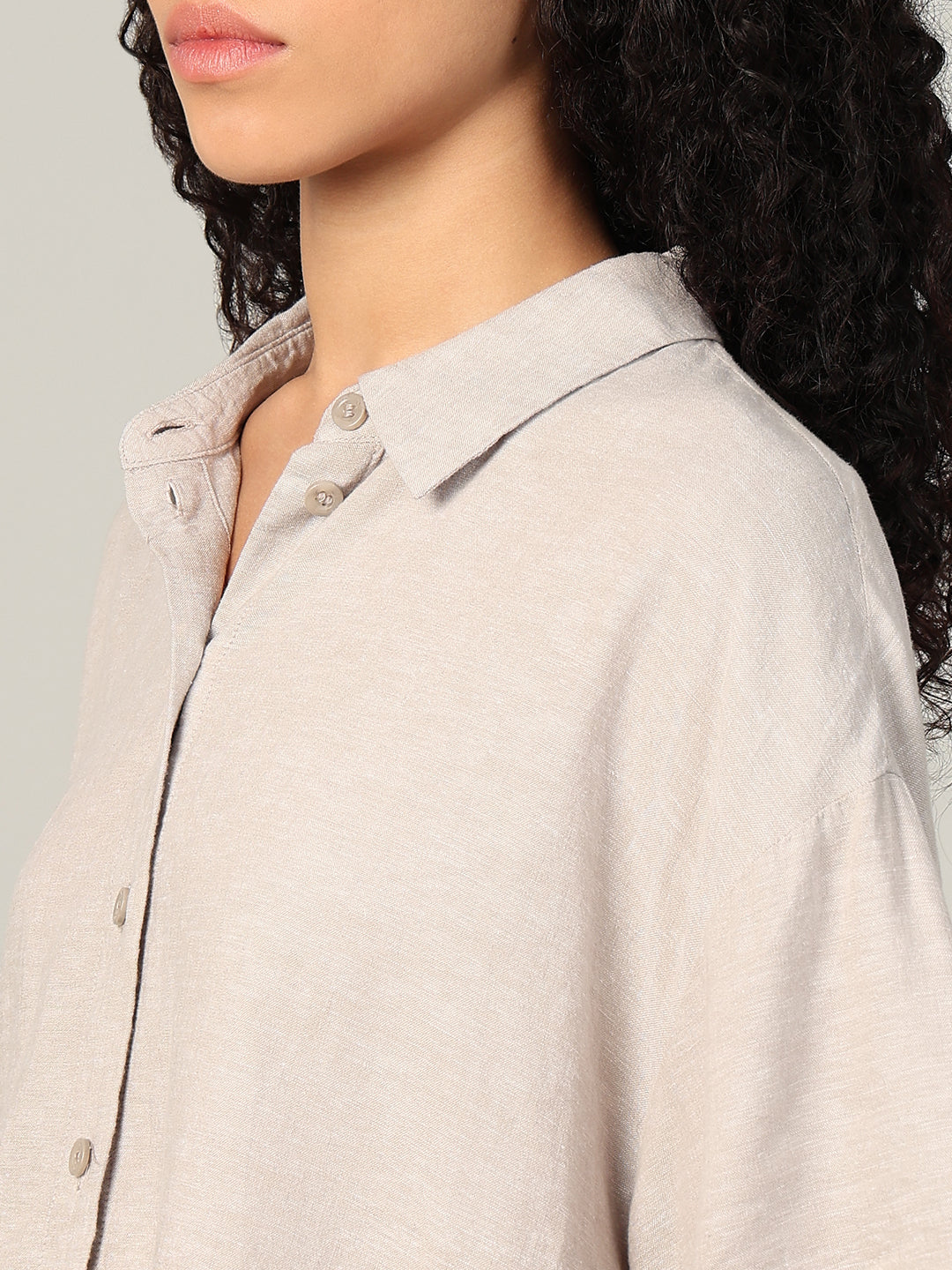 Linen Blend Short Sleeved Shirt