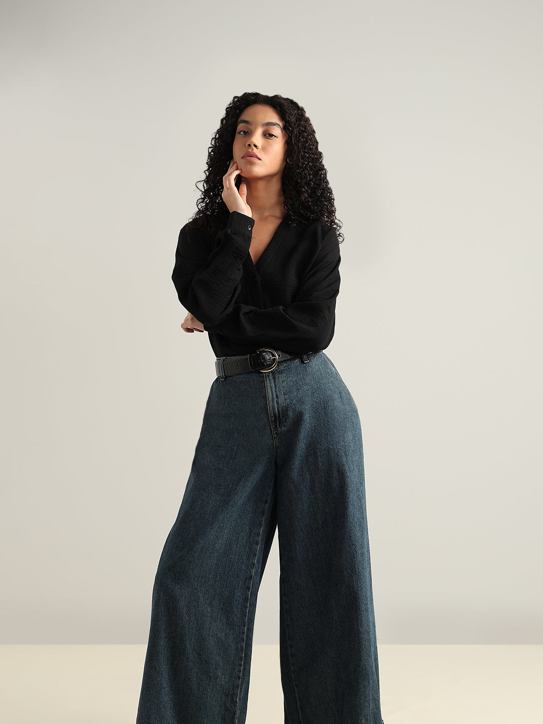 Black Button-Down Shirt