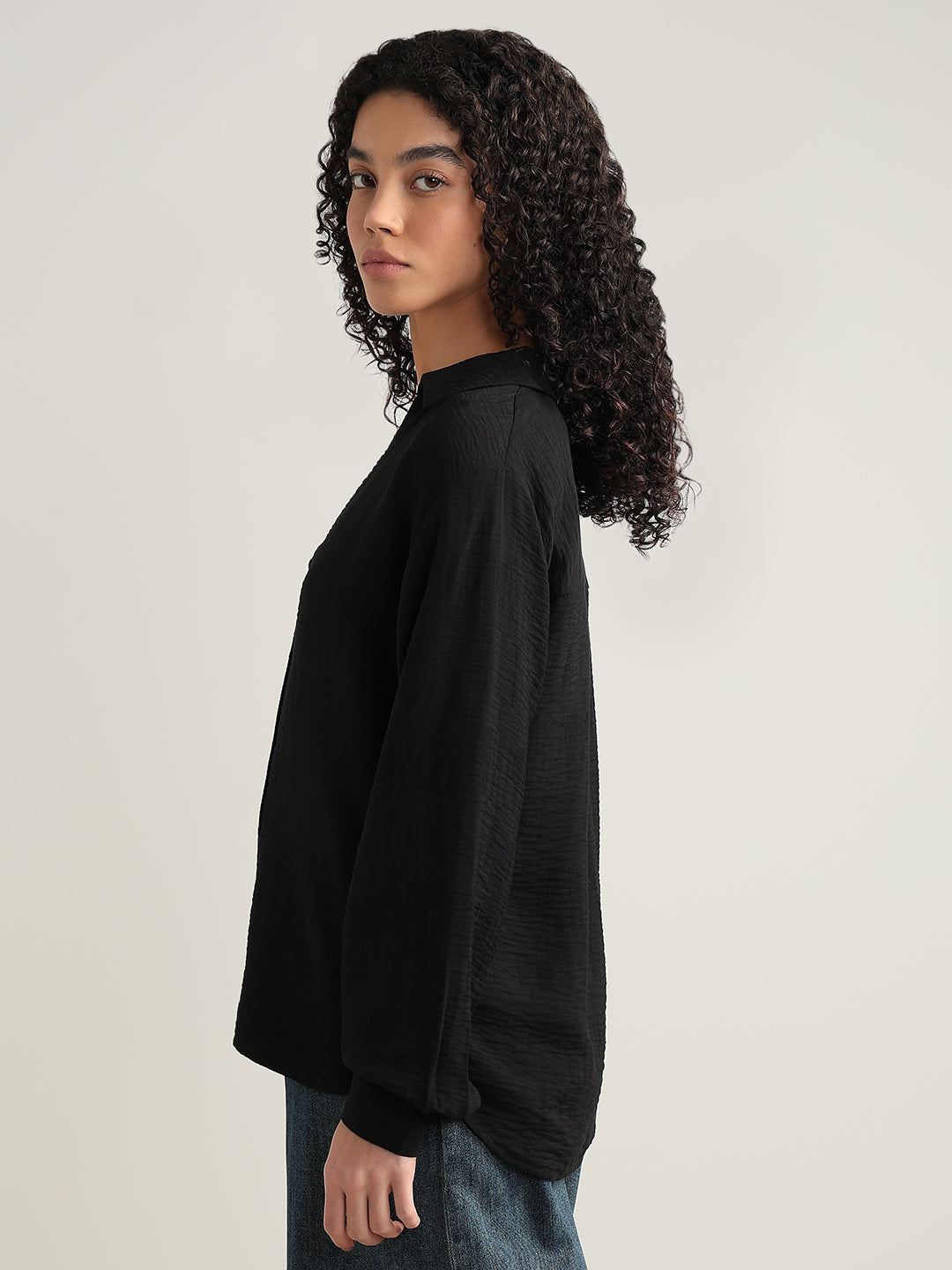 Black Button-Down Shirt