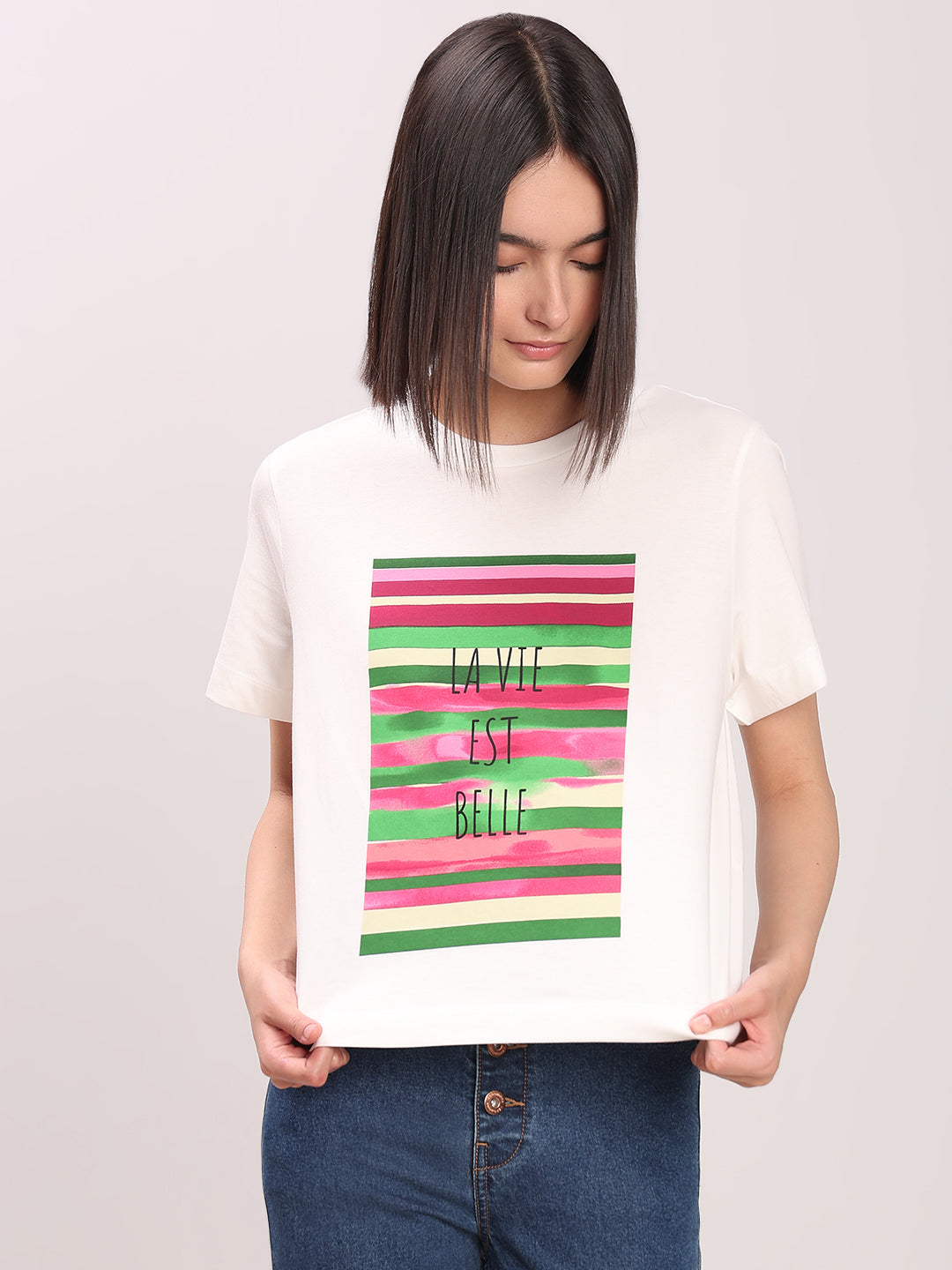 Printed Organic Cotton T-shirt - White