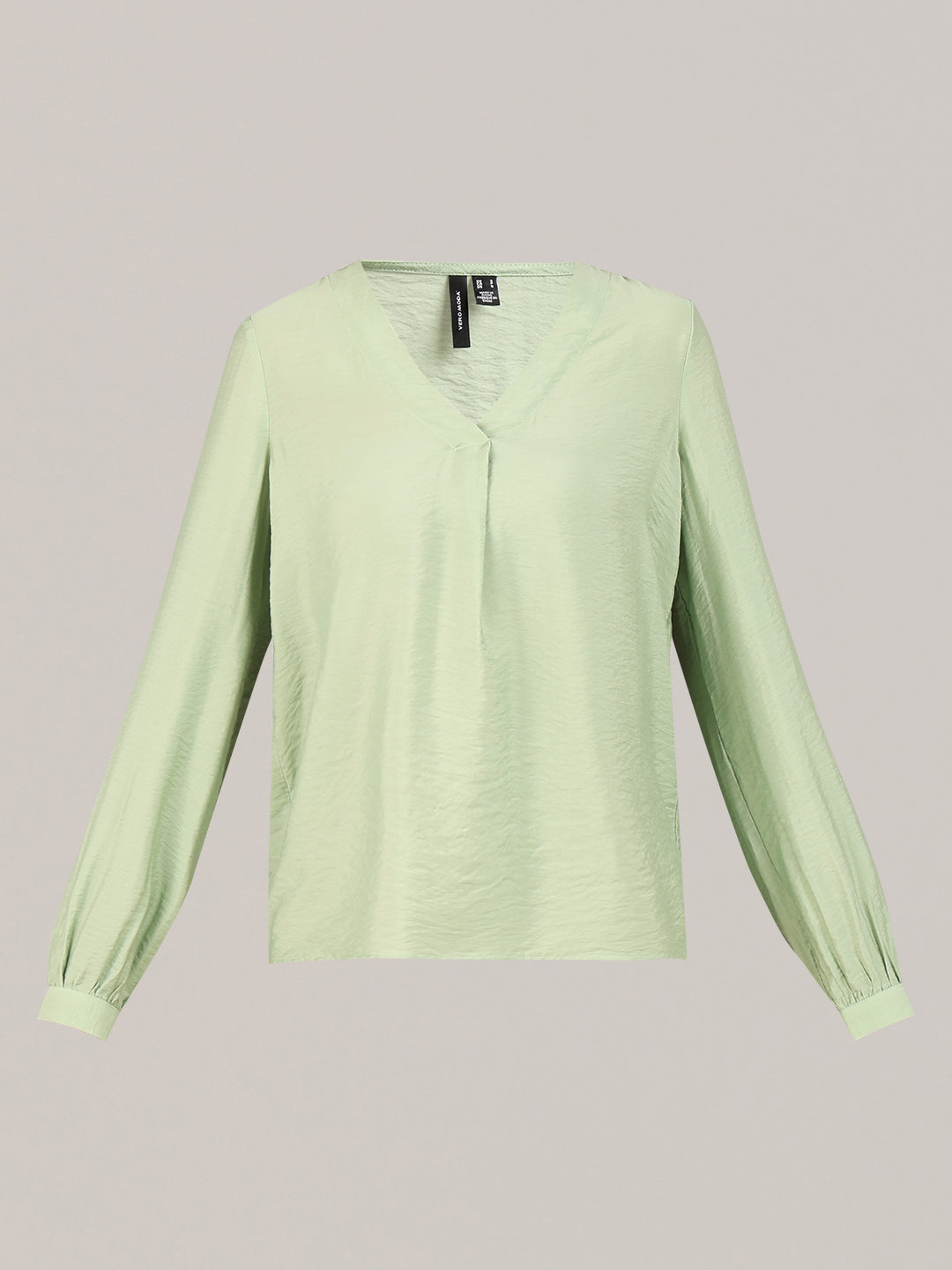 Light Green V-Neck Top