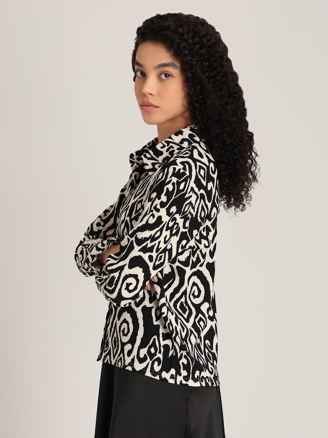 Abstract Print Full Sleeves Shirt