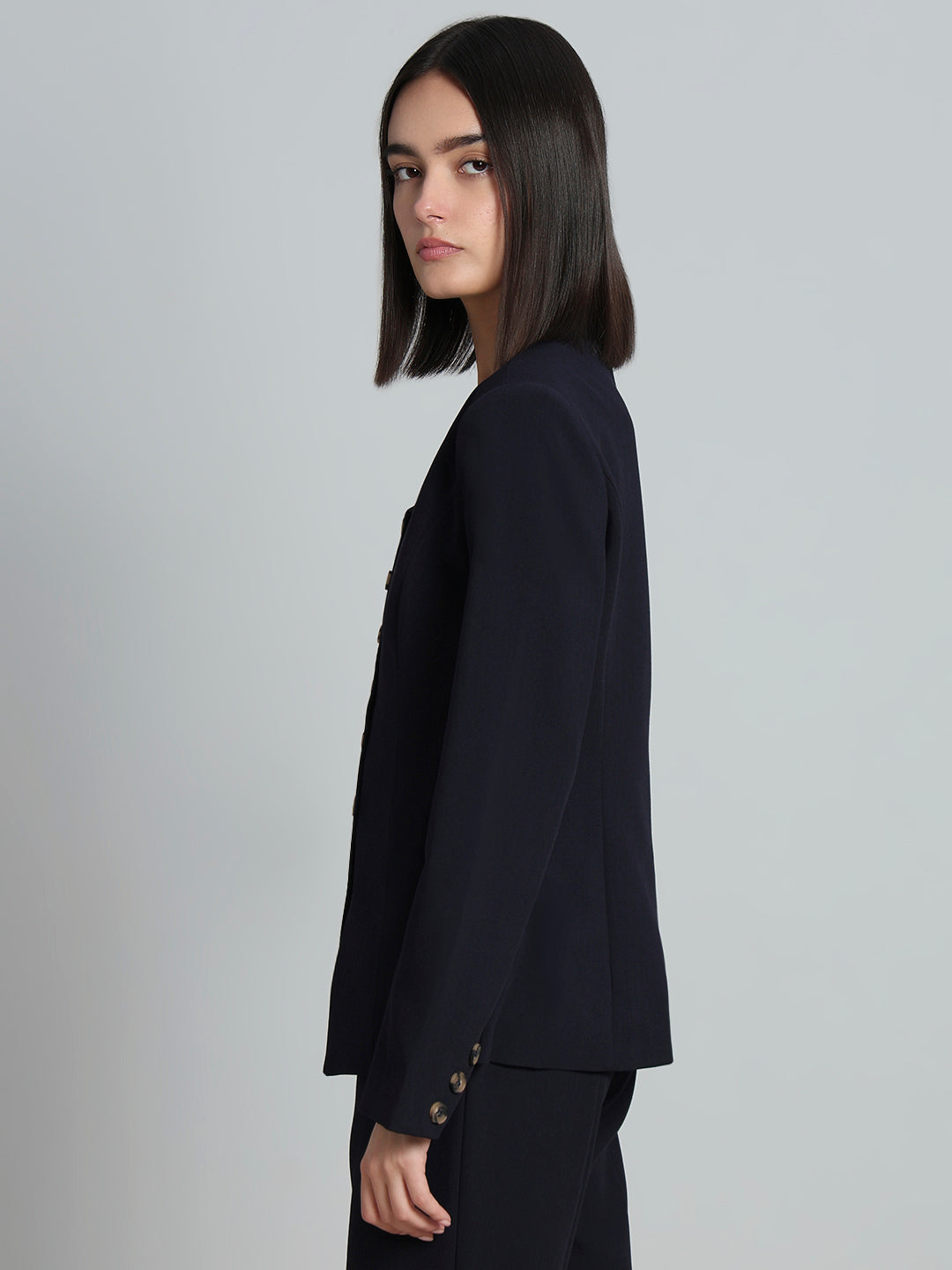 Navy Blue Structured Blazer